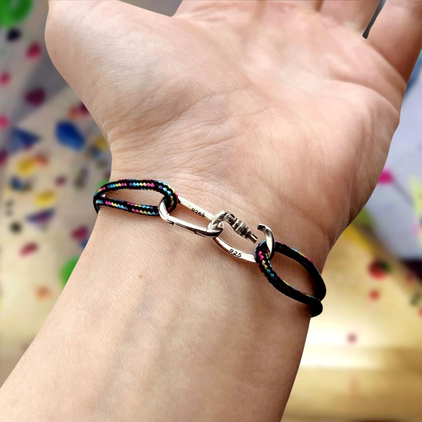 Name Silver Openable Climbing Carabiner Bracelet Jewelry Gift