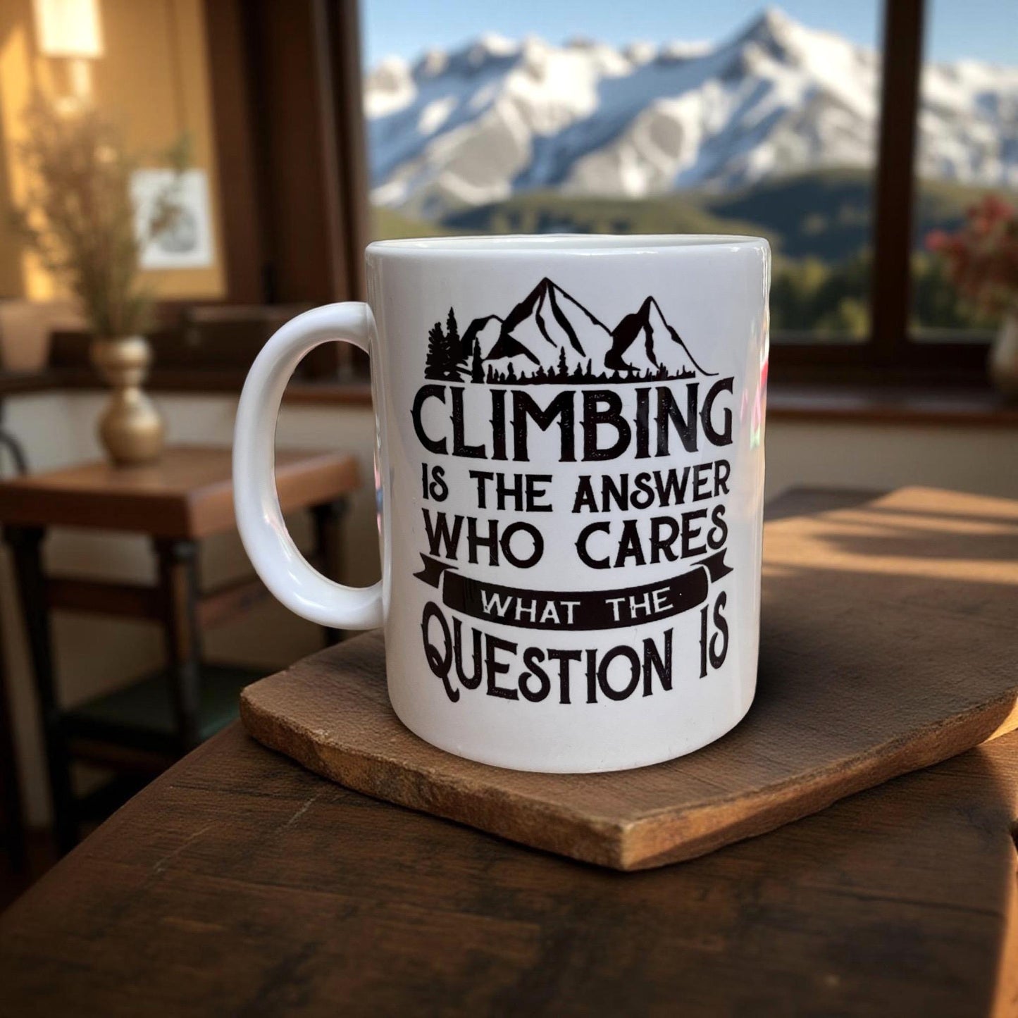 Mountain Climbing Mug and Bracelet Gift for Hiker and Climber