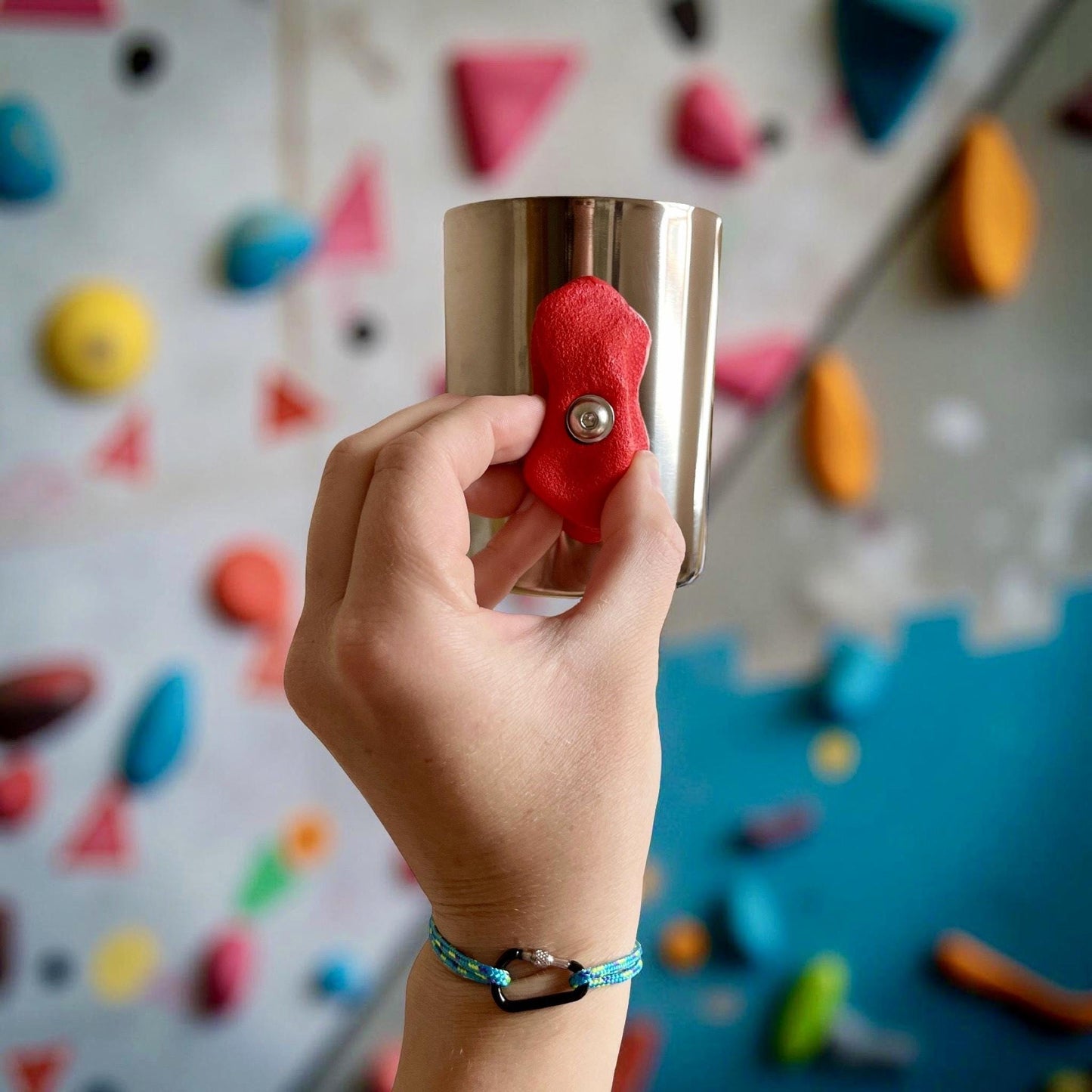 Stainless Steel Climbing Mug and Bracelet Gift for Hiker and Climber