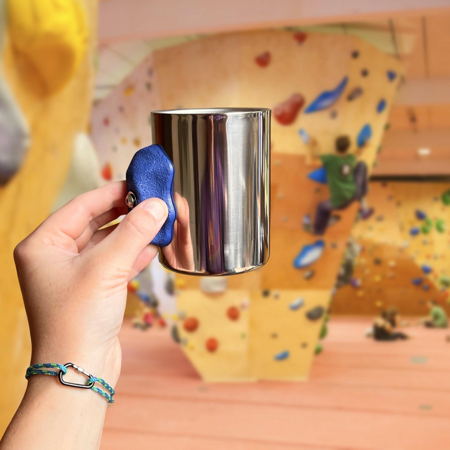 Stainless Steel Climbing Mug and Bracelet Gift for Hiker and Climber