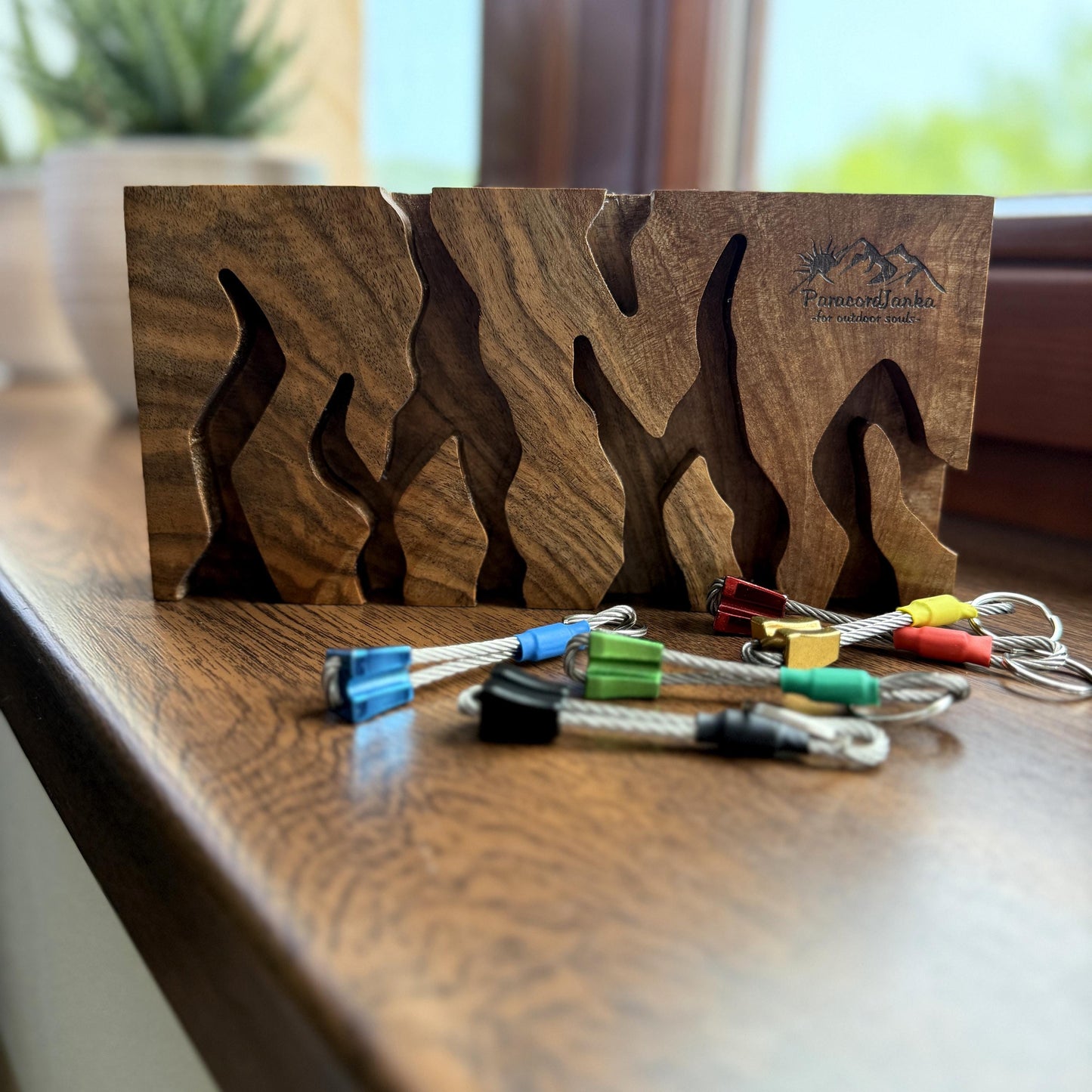 Big Walnut Wood Climbing Key Holder for Climbers Gift