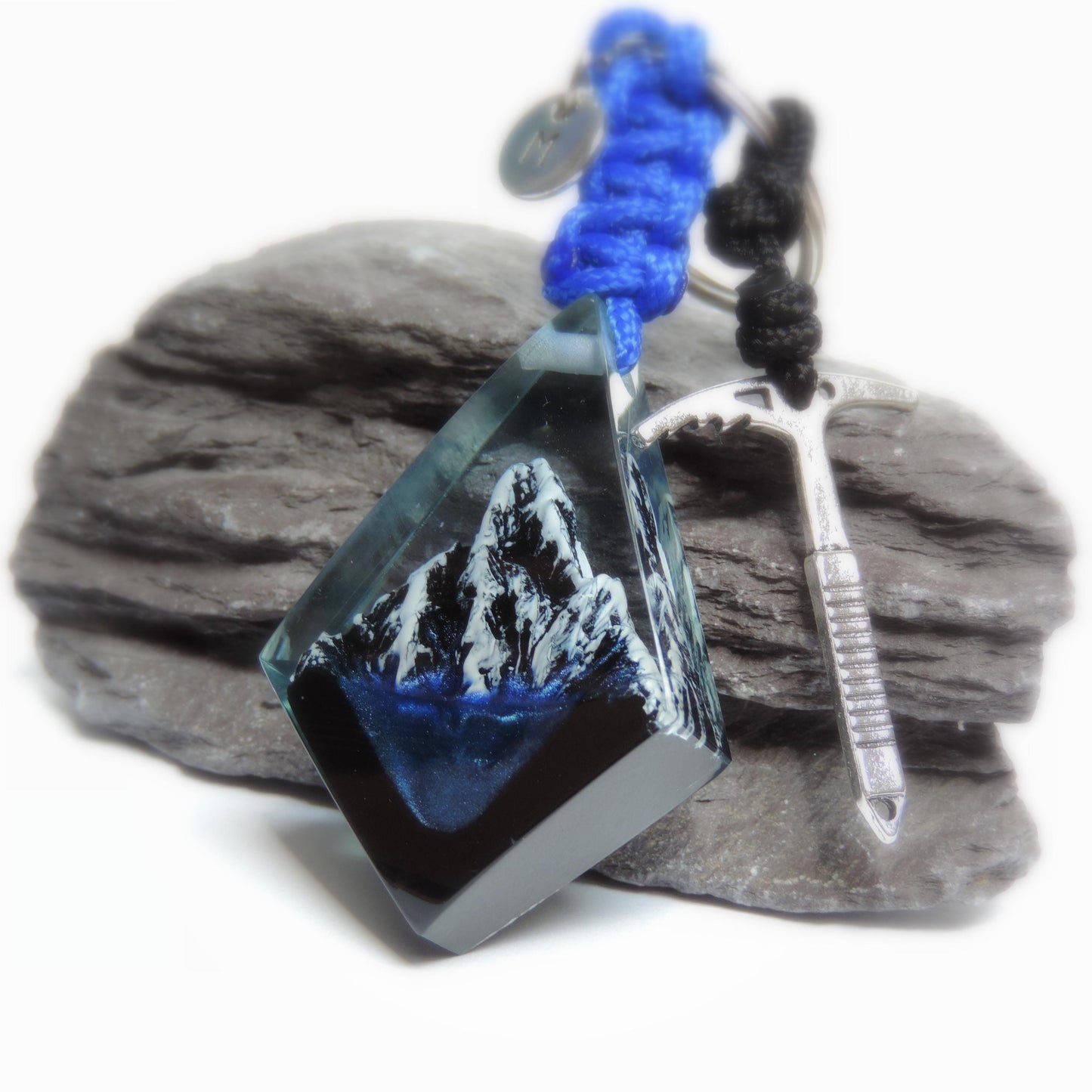 Name Mountain Resin Keychain, Climbing Jewelry, Mountain Gift