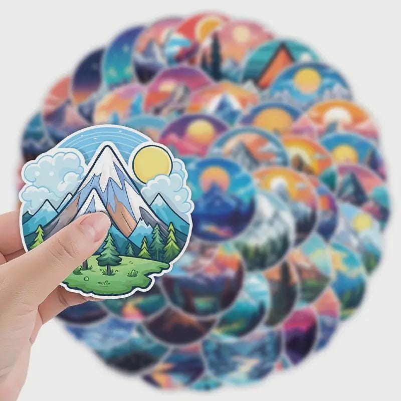 50 pieces Mountain Stickers Gift