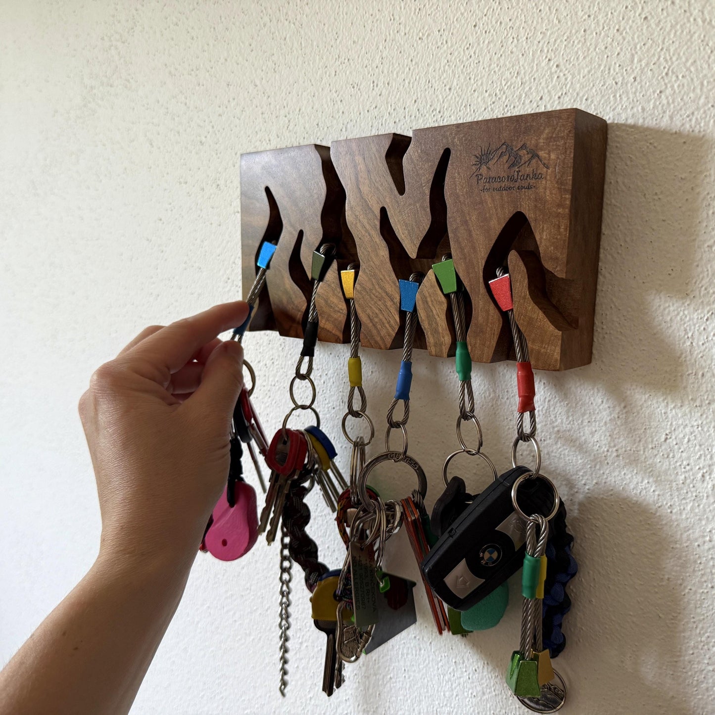 Big Walnut Wood Climbing Key Holder for Climbers Gift