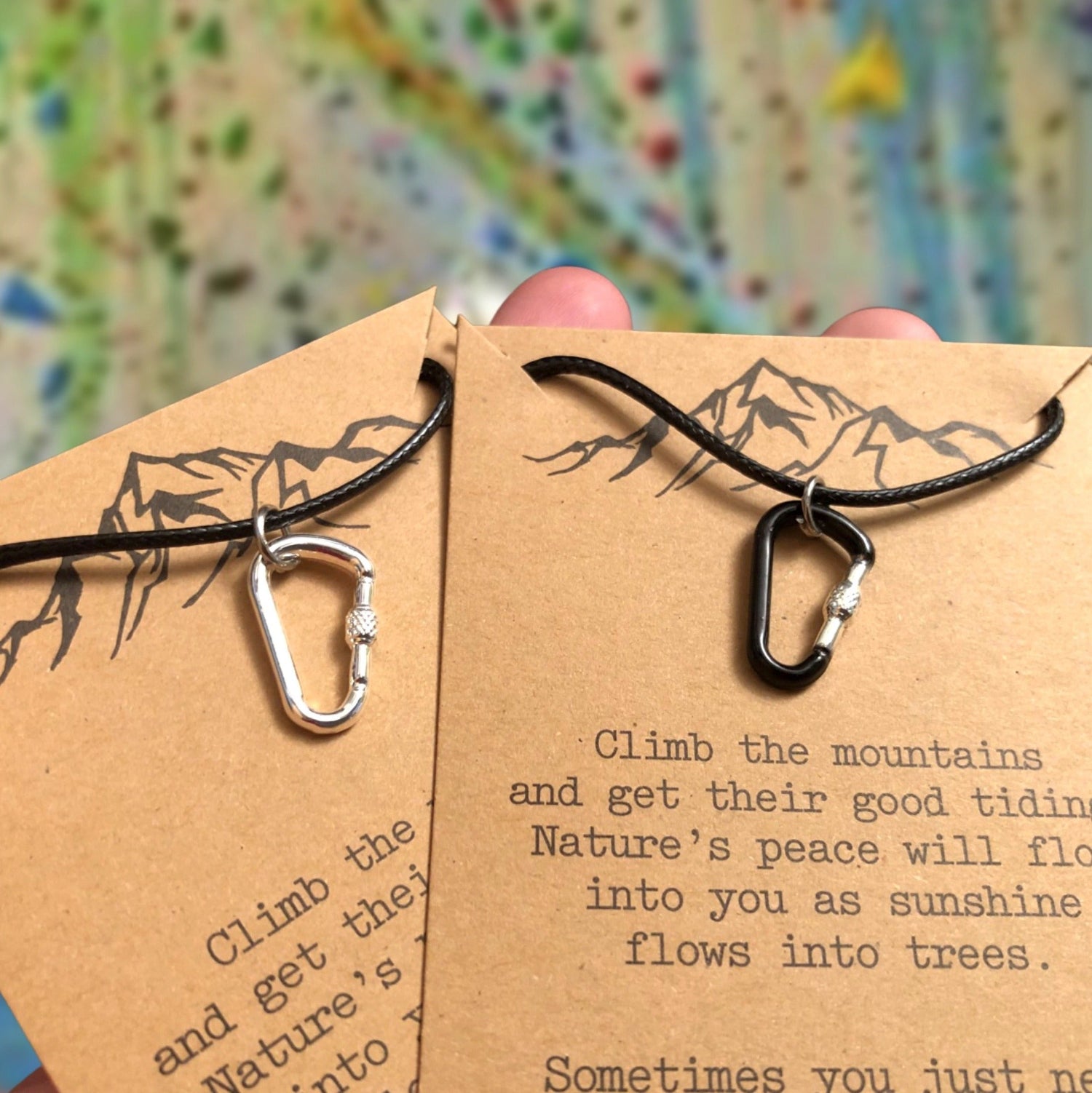 Climbing carabiner necklace