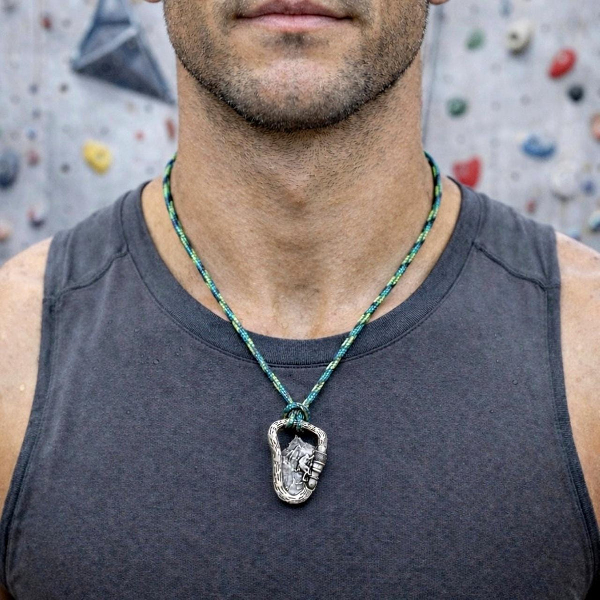 Carabiner Climbing Mountain Necklace