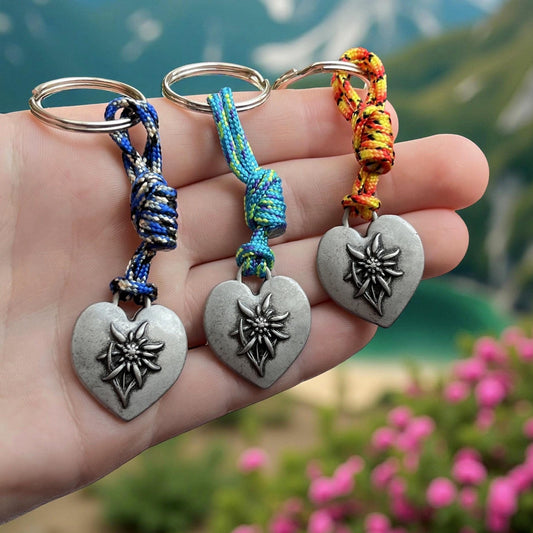 Edelweiss Flower Mountain Keychain Hiking Gift