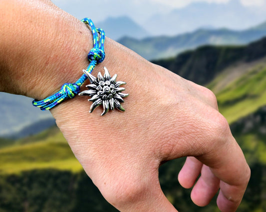 Edelweiss Mountain Bracelet, Gift for Mountain Lovers