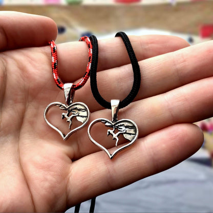 Heart Climbing Girl Necklace Jewelry, Gift for Climber