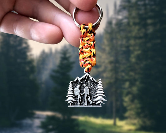 Hiking Mountain Keychain, Climbing Gift