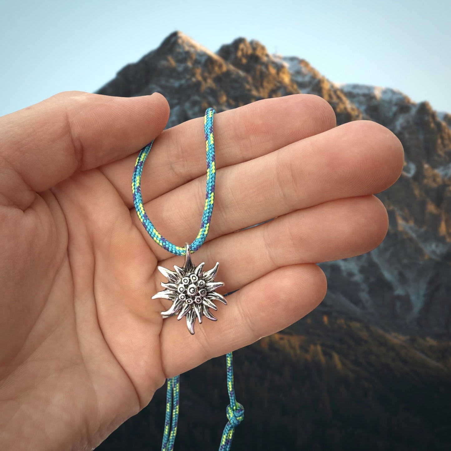 Edelweiss Mountain Necklace Gift for Hiker