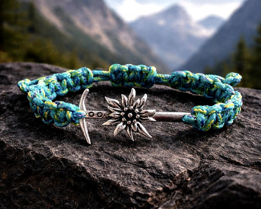 Ice Axe Flower Bracelet, Hiking Jewelry, Gift for MouIce Axe Flower Bracelet Hiking Jewelryntain Lovers