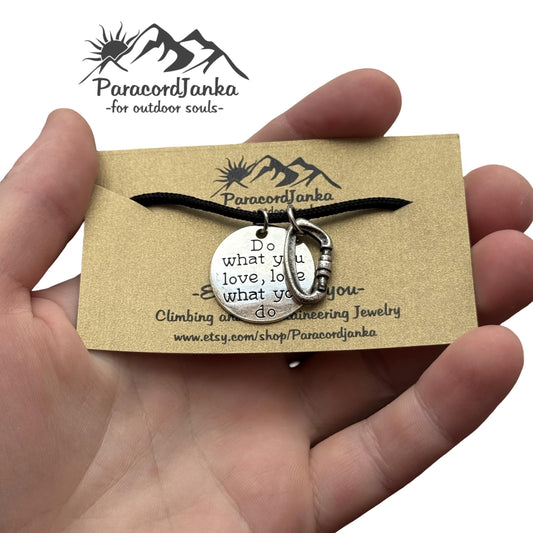 Motivational Carabiner Climbing Necklace Gift Jewelry