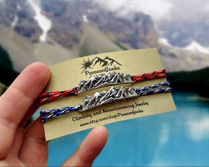 Couple Mountain Bracelets, Climbing Jewelry, Gift for Mountain Lover