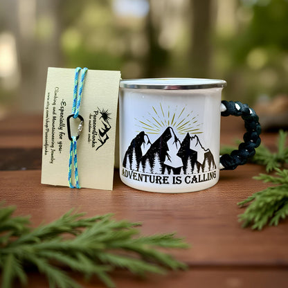 Mountain Camping Enamel Mug Gift with Bracelet
