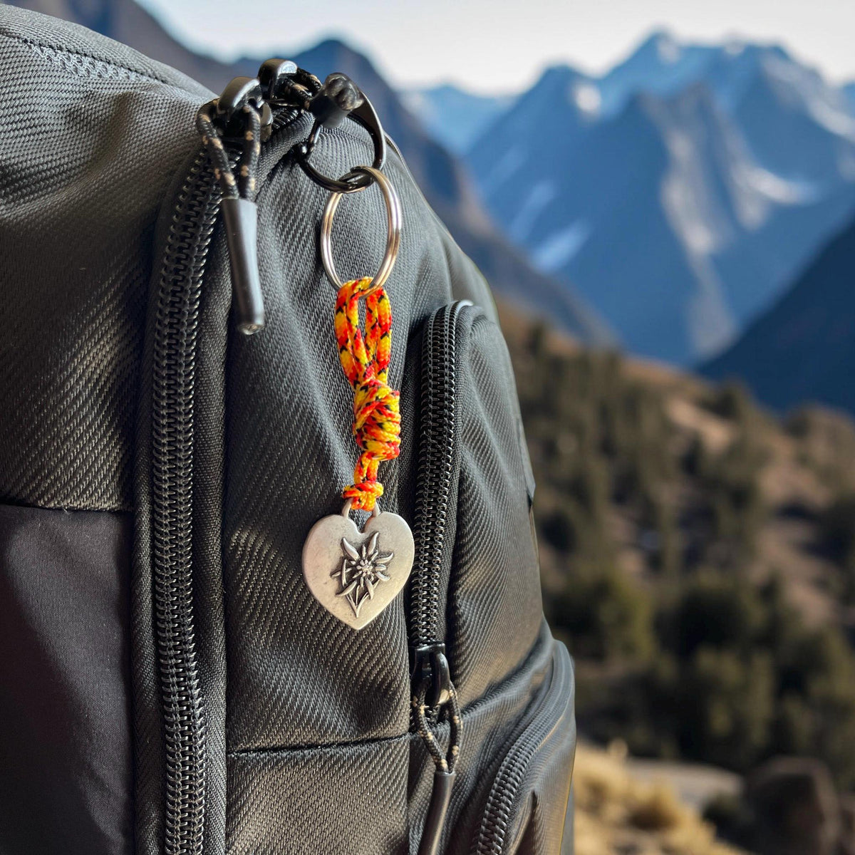 Edelweiss Flower Mountain Keychain Hiking Gift