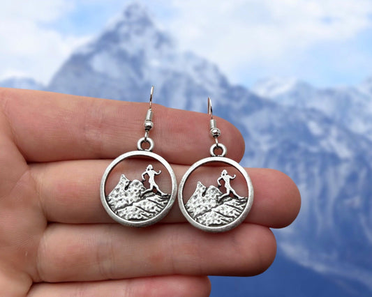 Mountain Runner Hiking Earrings Gift