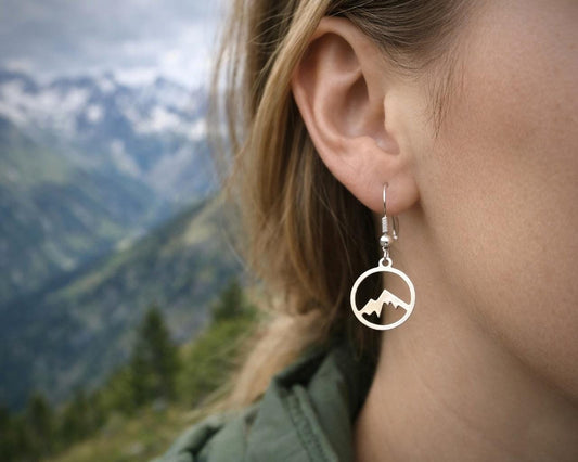 Mountain earrings gift Mountain Earrings Climbing Gift
