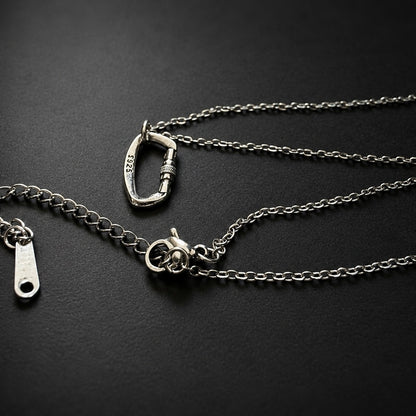Silver Carabiner Climbing Necklace Gift Jewelry