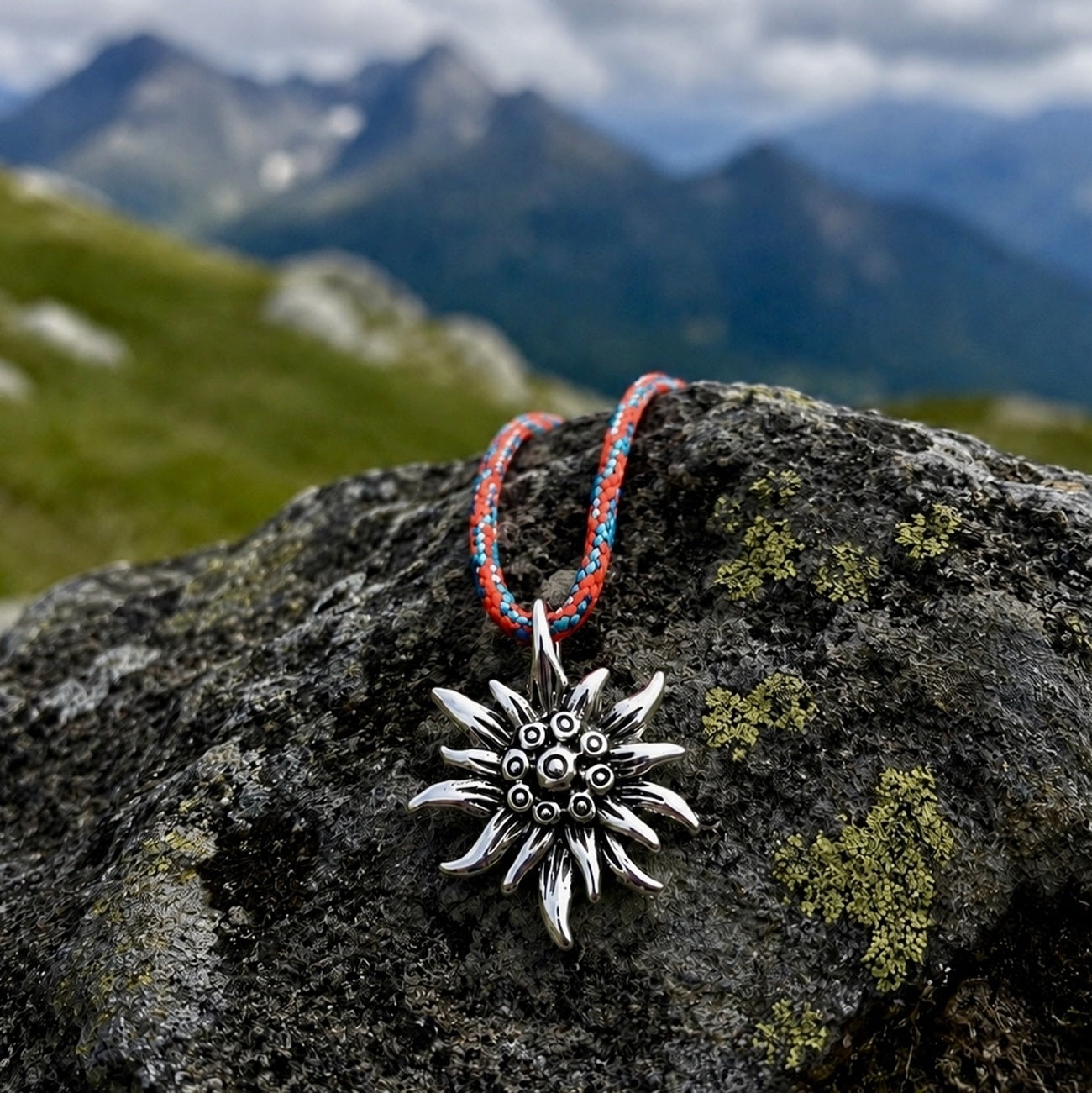 Edelweiss Mountain Necklace Gift for Hiker