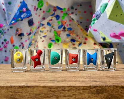 Climbing Shot Glasses with Mini Holds | Rock Climbing Gift