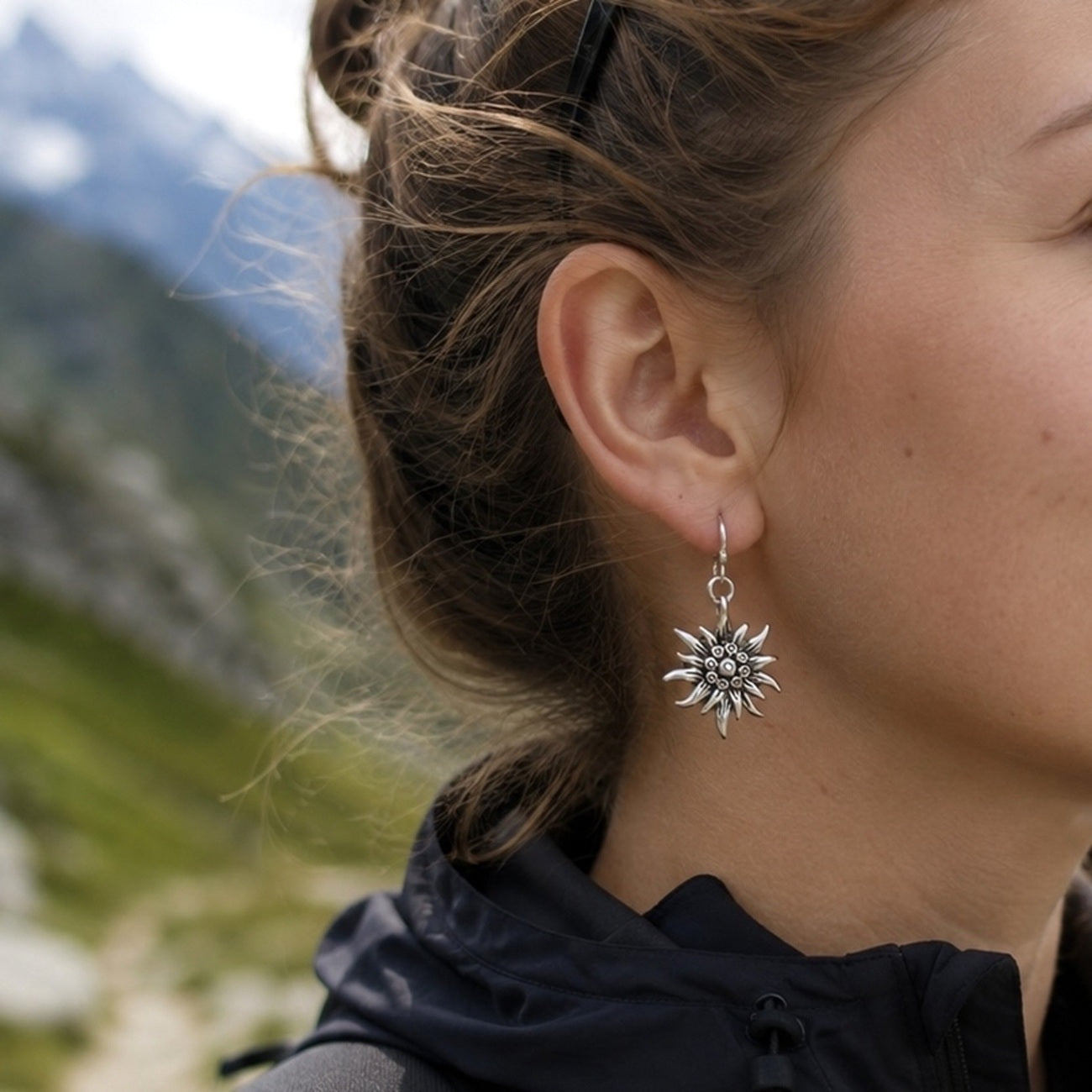 Edelweiss Mountain Flower Earrings Gift