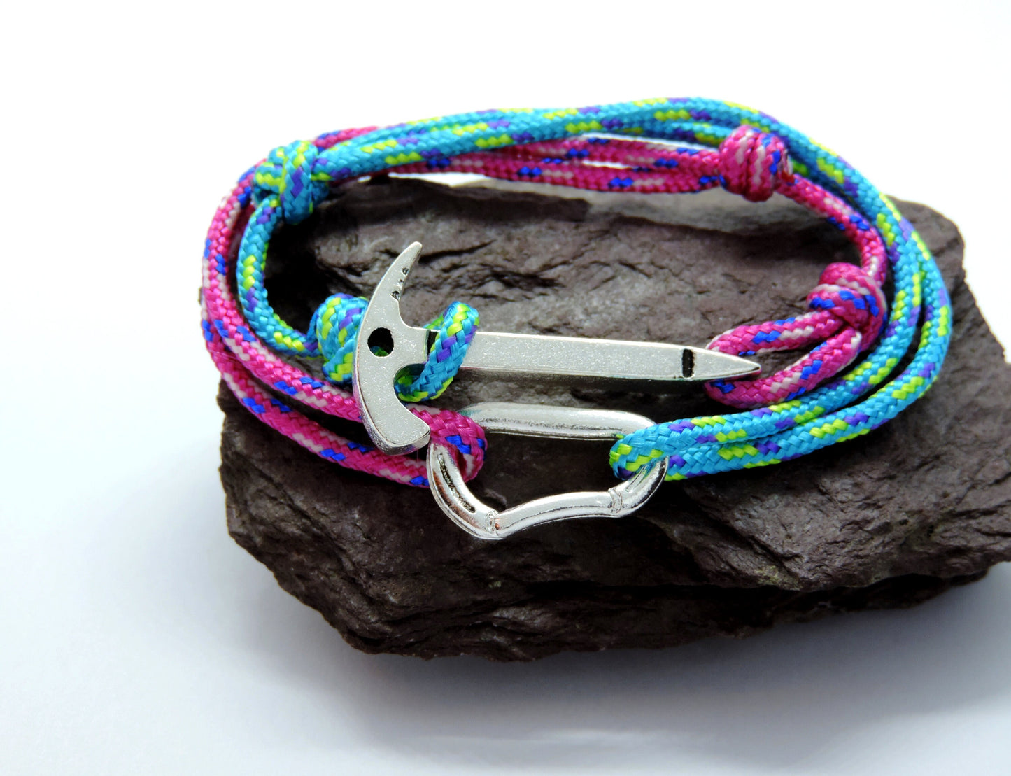 Climbing Bracelet, Gift for Climber, Carabiner Ice Axe Bracelet