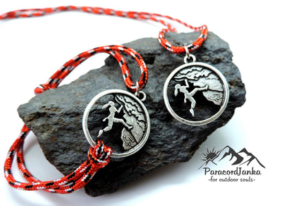 Climbing Girl Necklace and Bracelet, Climbing Jewelry, Gift for Climber