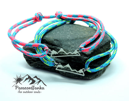 Couple Mountain Bracelets, Climbing Jewelry, Gift for Mountain Lover