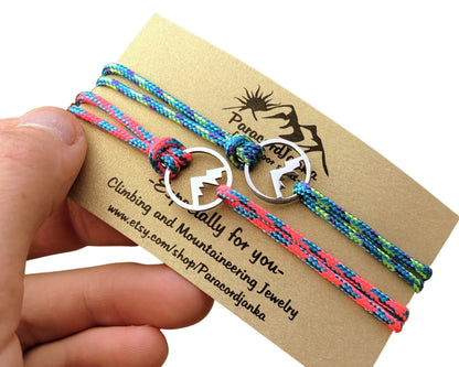 Couple Mountain Bracelets, Climbing Jewelry, Gift for Mountain Lover