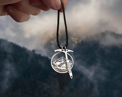 Mountain Ice Axe Necklace, Climbing Jewelry