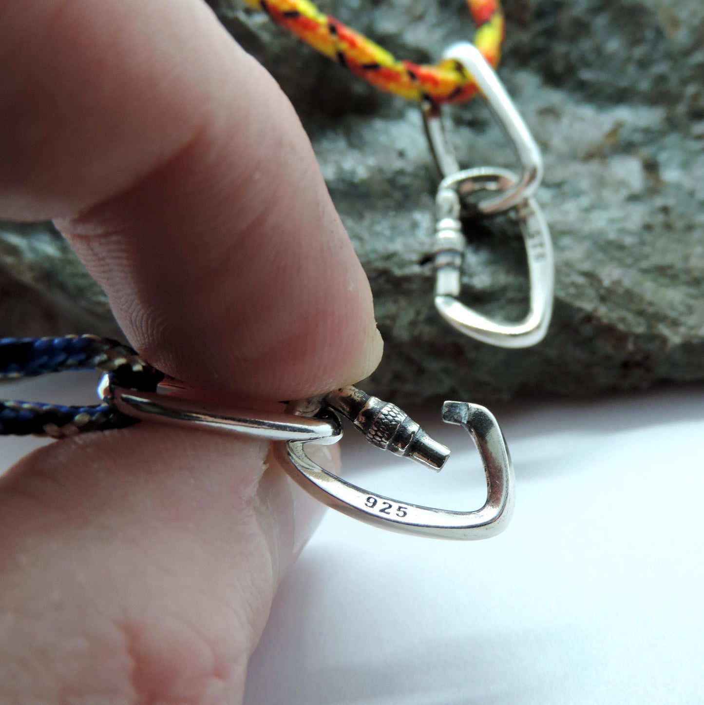 Silver Carabiner Climbing Necklace Gift Jewelry