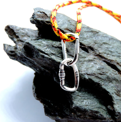 Silver Carabiner Climbing Necklace Gift Jewelry