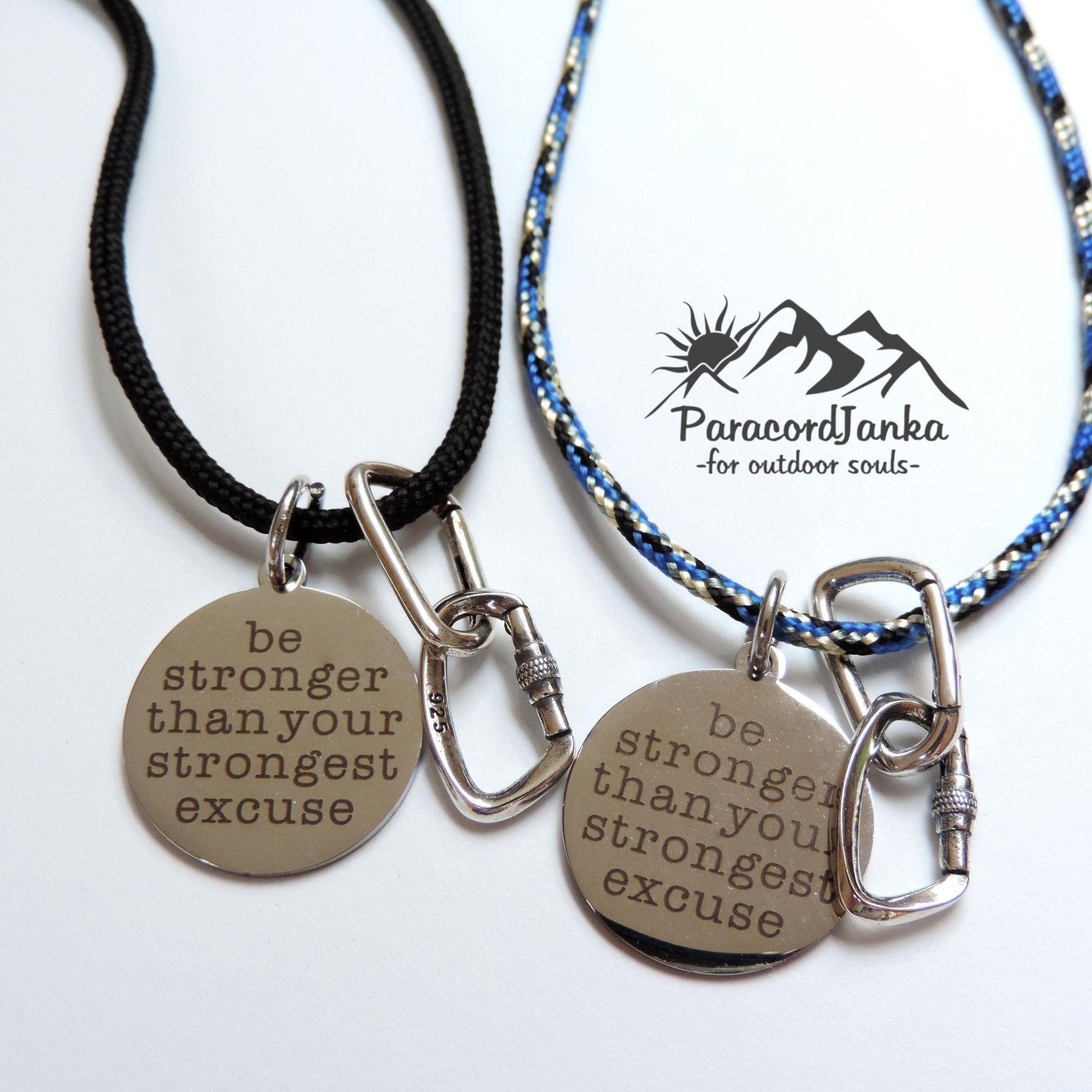 Motivational Silver Carabiner Climbing Necklace Gift Jewelry