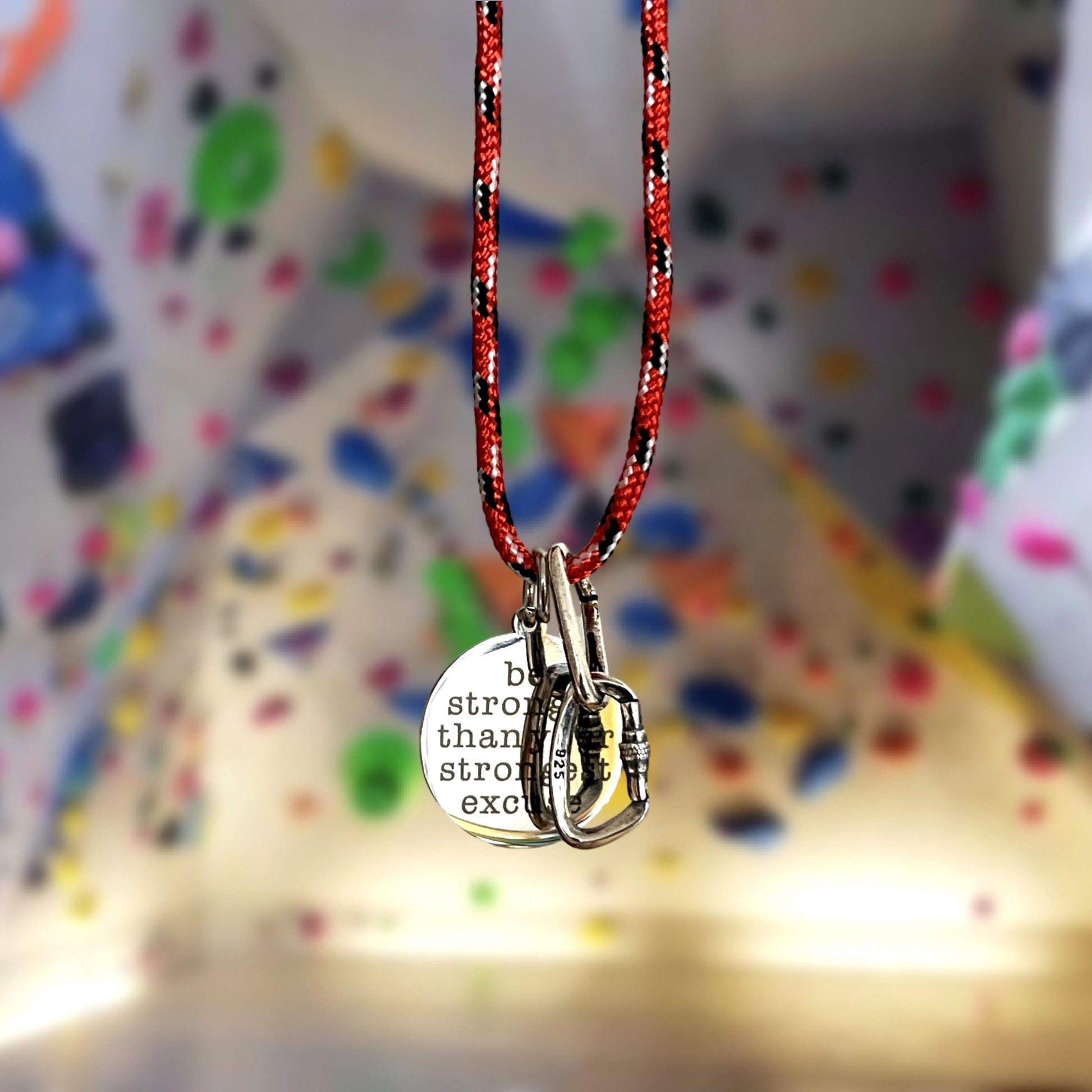 Motivational Silver Carabiner Climbing Necklace Gift Jewelry