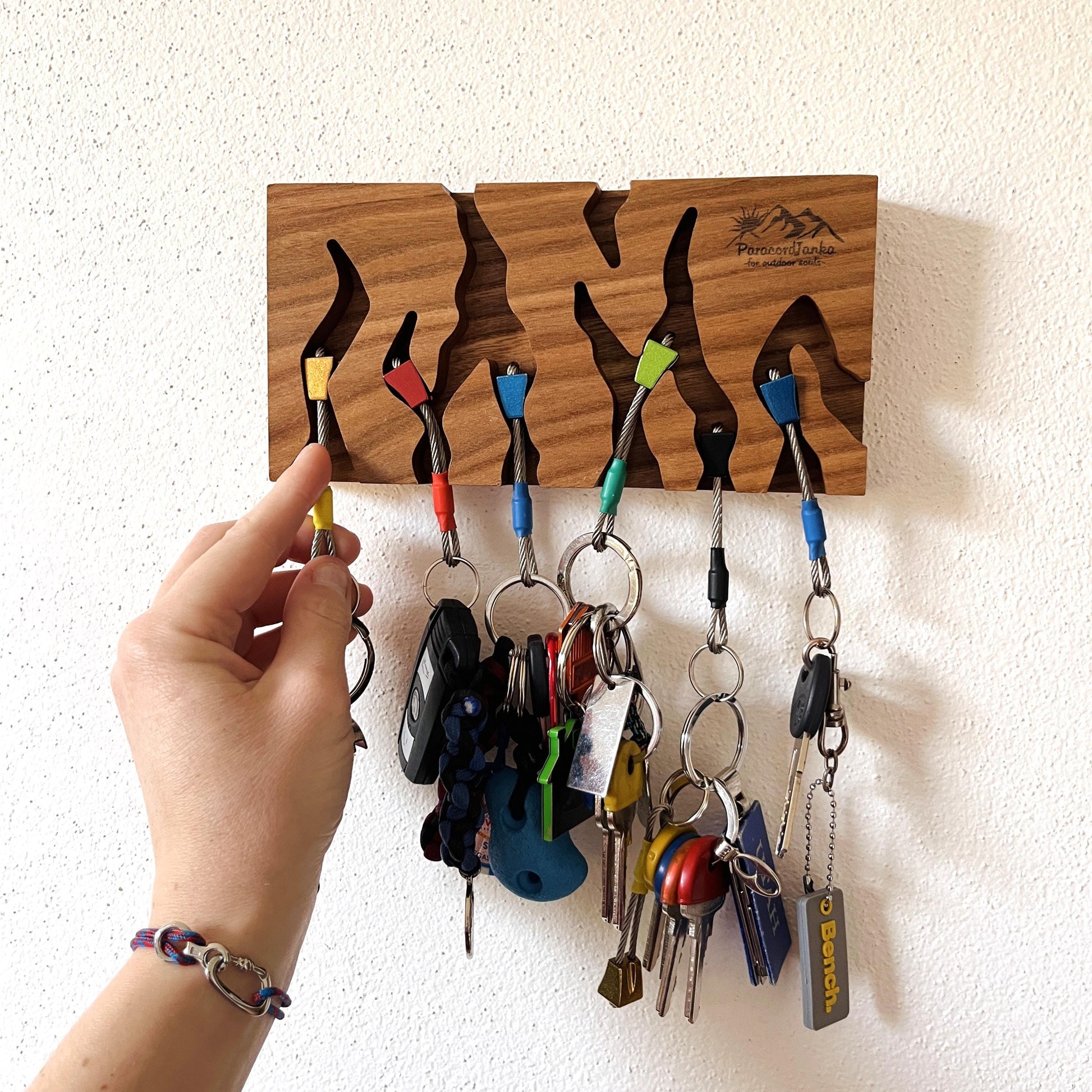 Big Elm Wood Climbing Key Holder for Climbers Gift