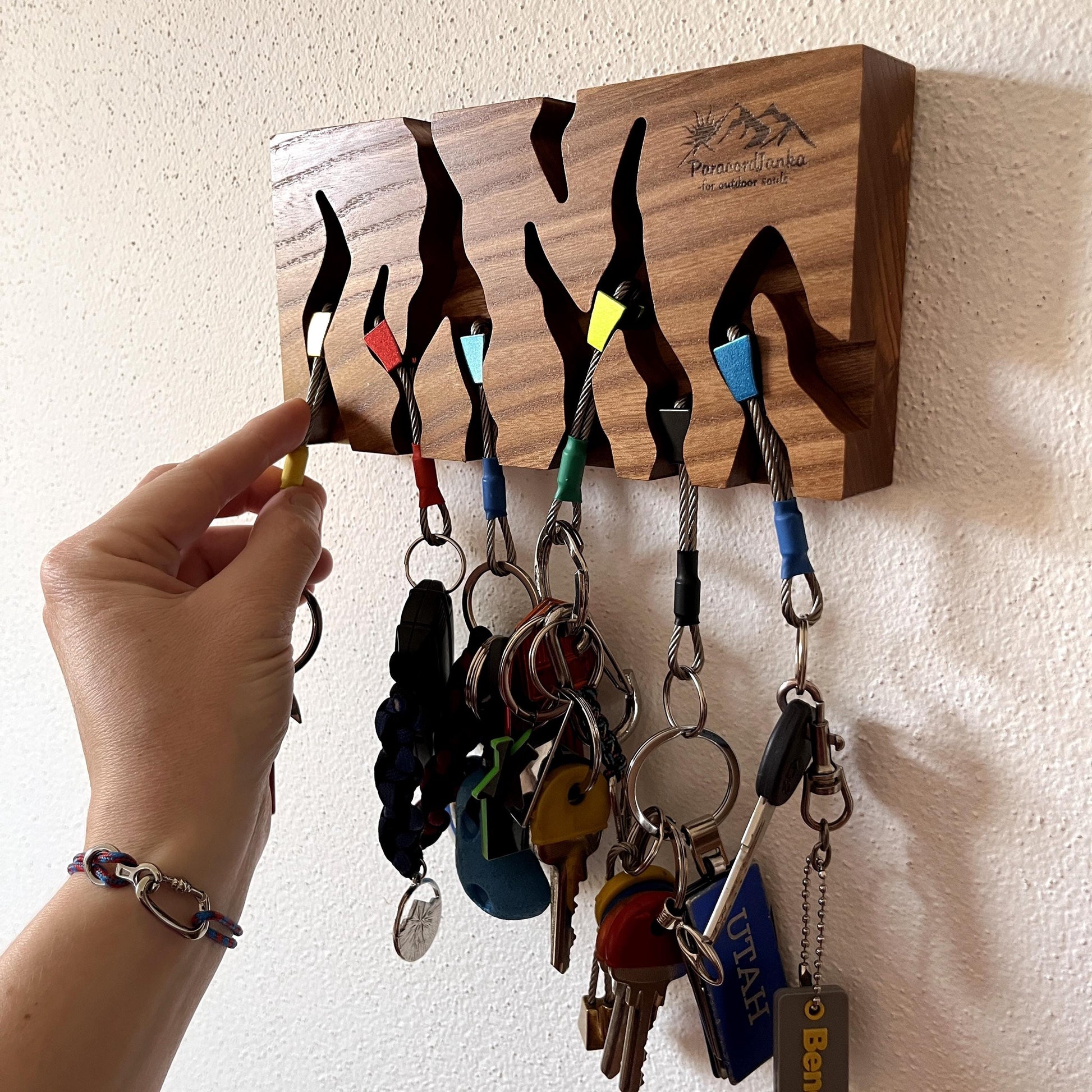Big Elm Wood Climbing Key Holder for Climbers Gift