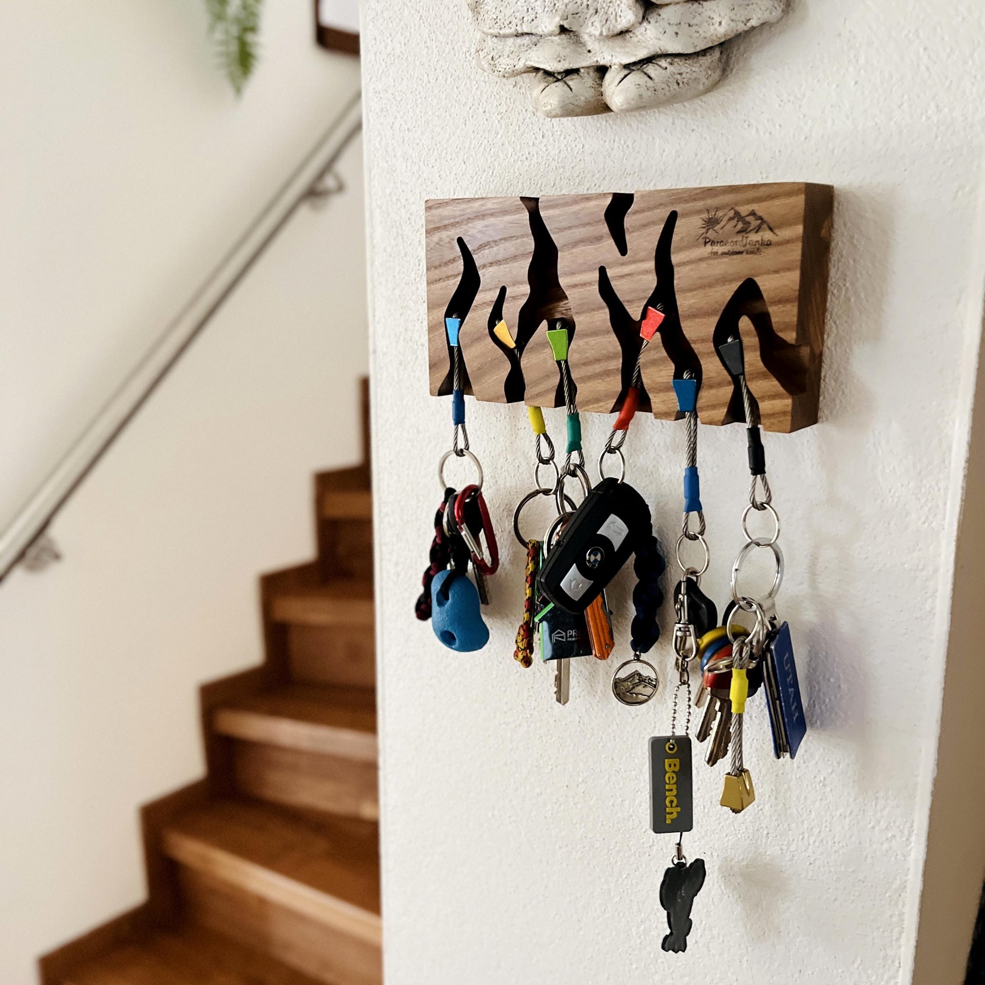 Big Elm Wood Climbing Key Holder for Climbers Gift