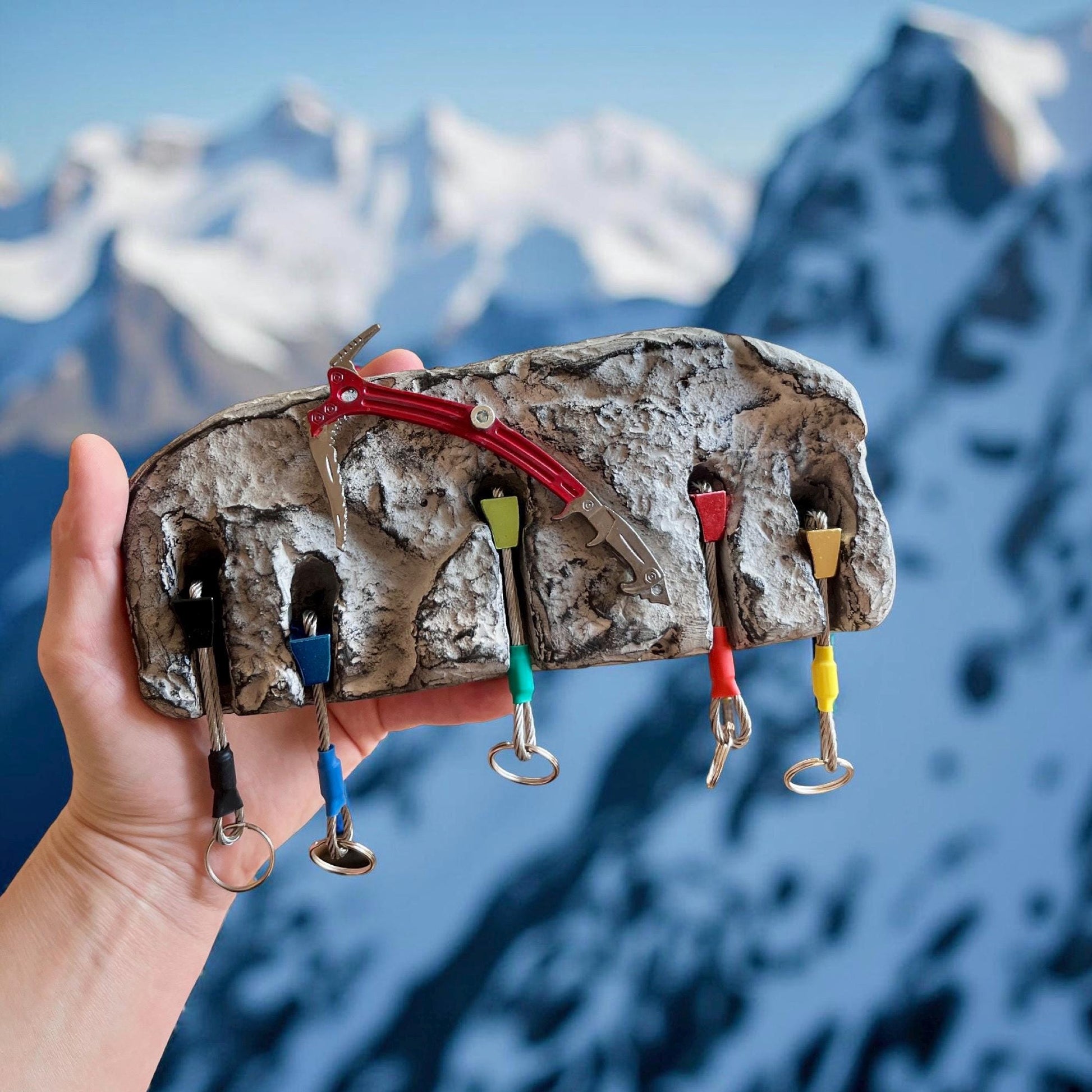 Climbing, Ice Axe Keyholder for Climbers - 5 keys version