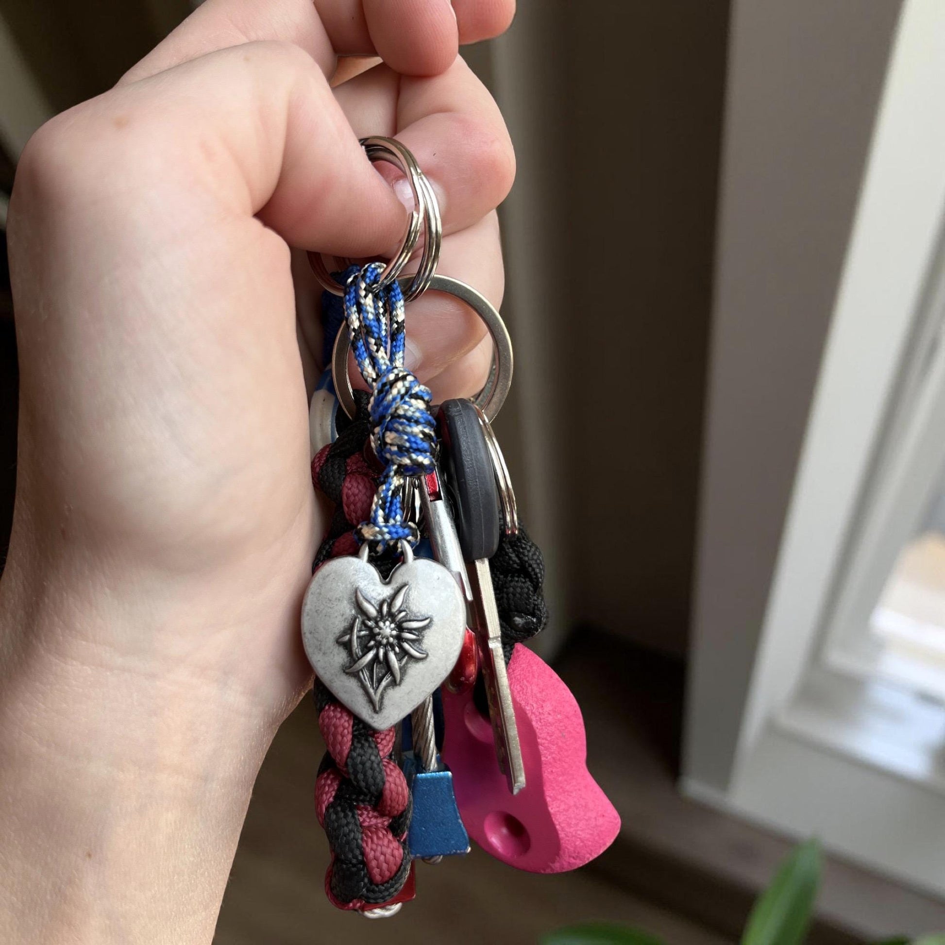 Edelweiss Flower Mountain Keychain Hiking Gift