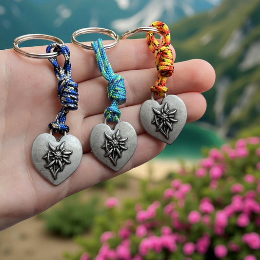 Edelweiss Flower Mountain Keychain Hiking Gift