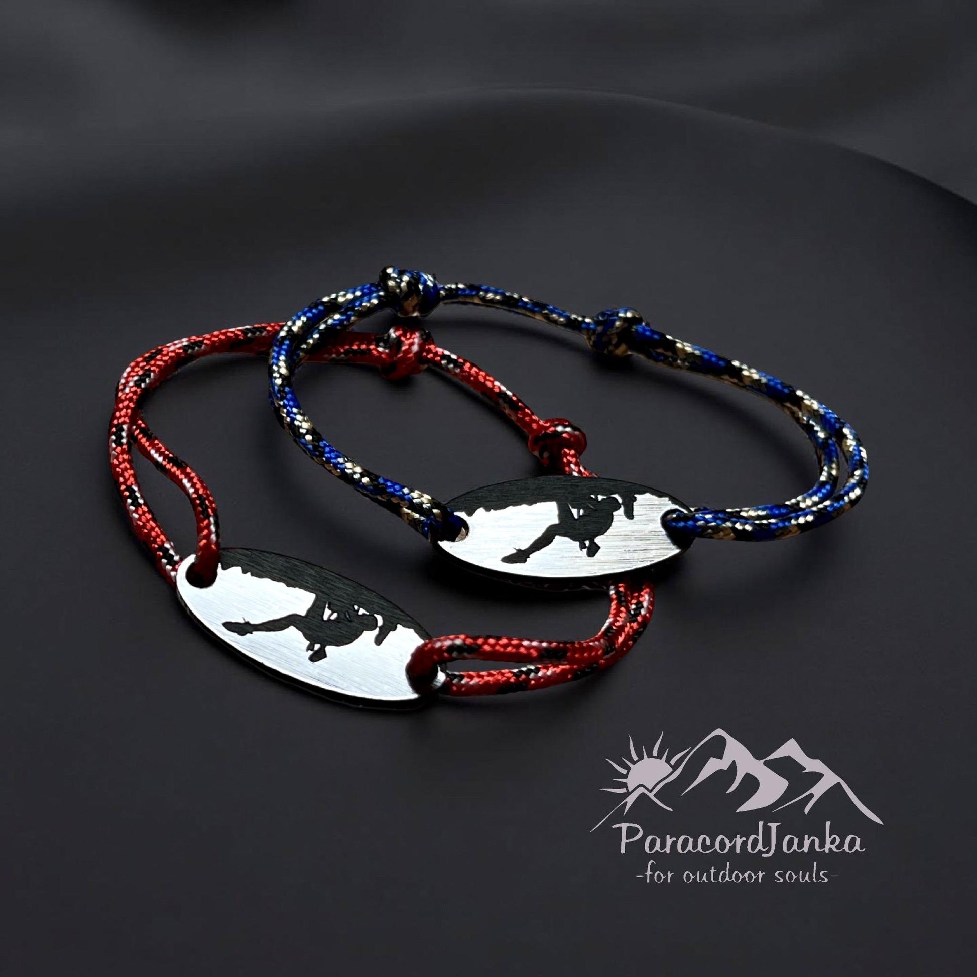 Printed Climbing Bracelet Gift, Climbing Carabiner Jewelry
