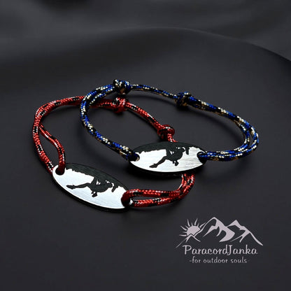 Printed Climbing Bracelet Gift, Climbing Carabiner Jewelry