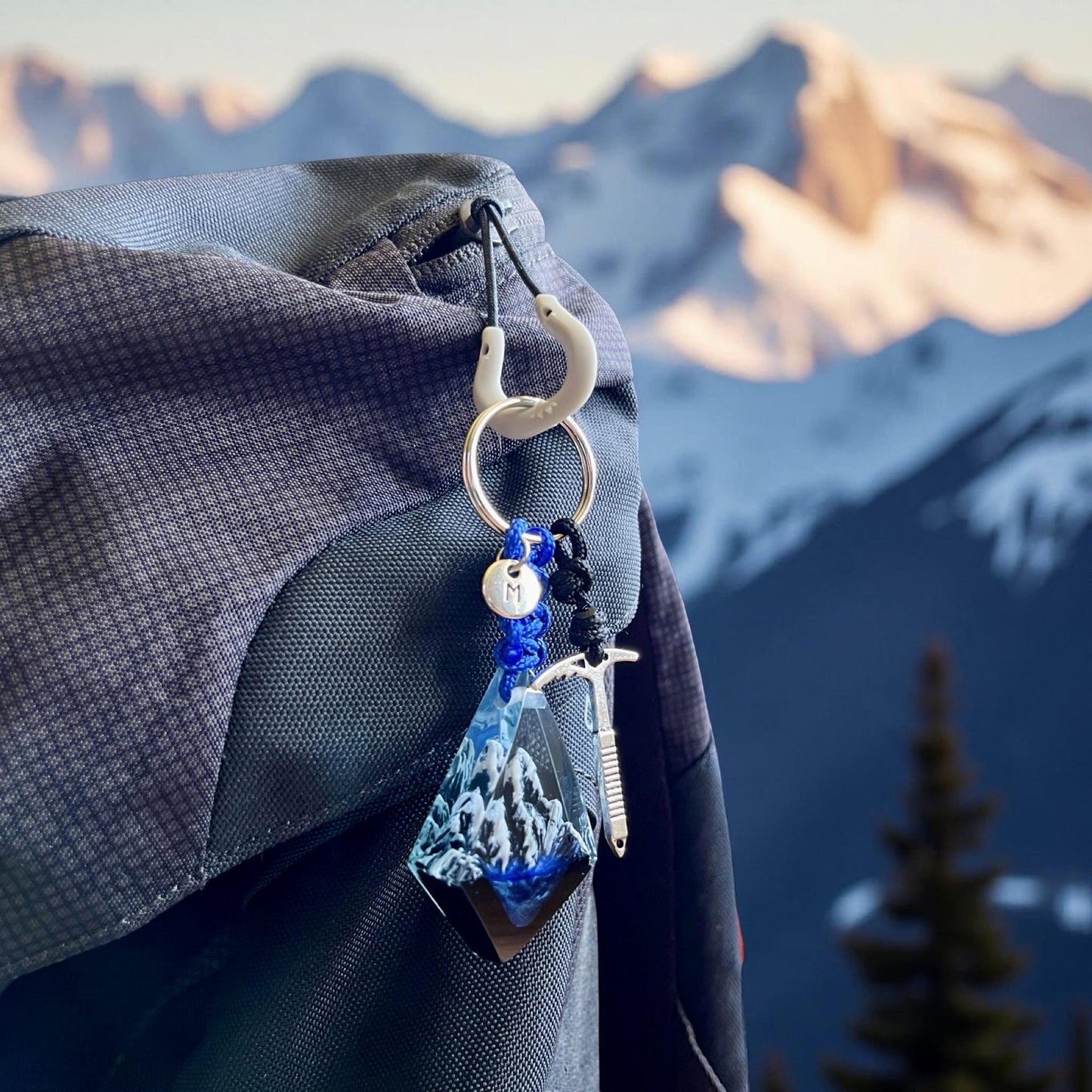 Name Mountain Resin Keychain, Climbing Jewelry, Mountain Gift