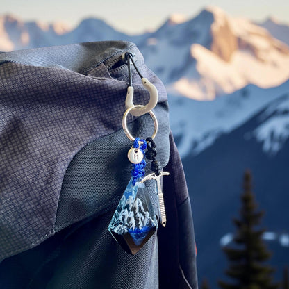 Name Mountain Resin Keychain, Climbing Jewelry, Mountain Gift