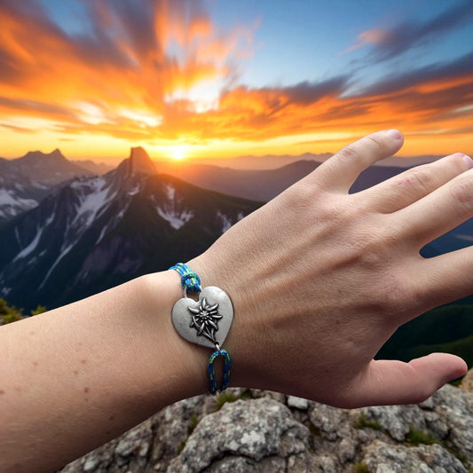 Heart Edelweiss Mountain Bracelet Gift