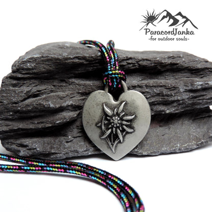 Heart Edelweiss Mountain Necklace Gift