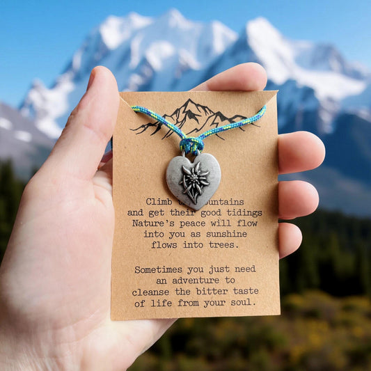 Heart Edelweiss Mountain Necklace Gift