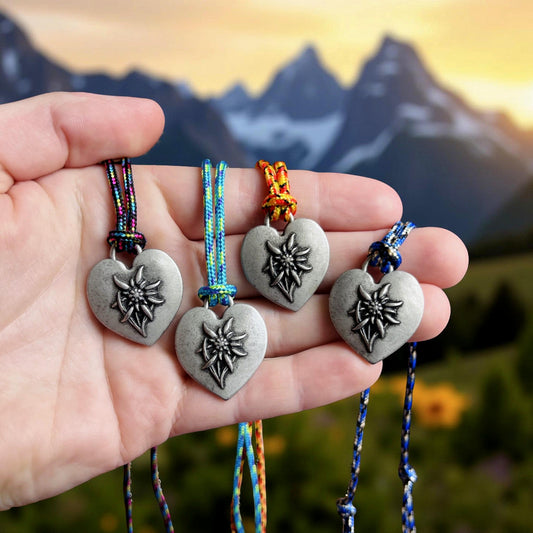Heart Edelweiss Mountain Necklace Gift