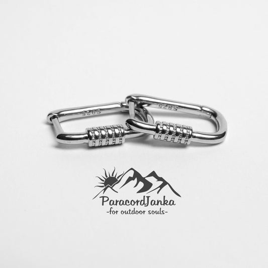 Silver Climbing Carabiner Earrings Jewelry Gift